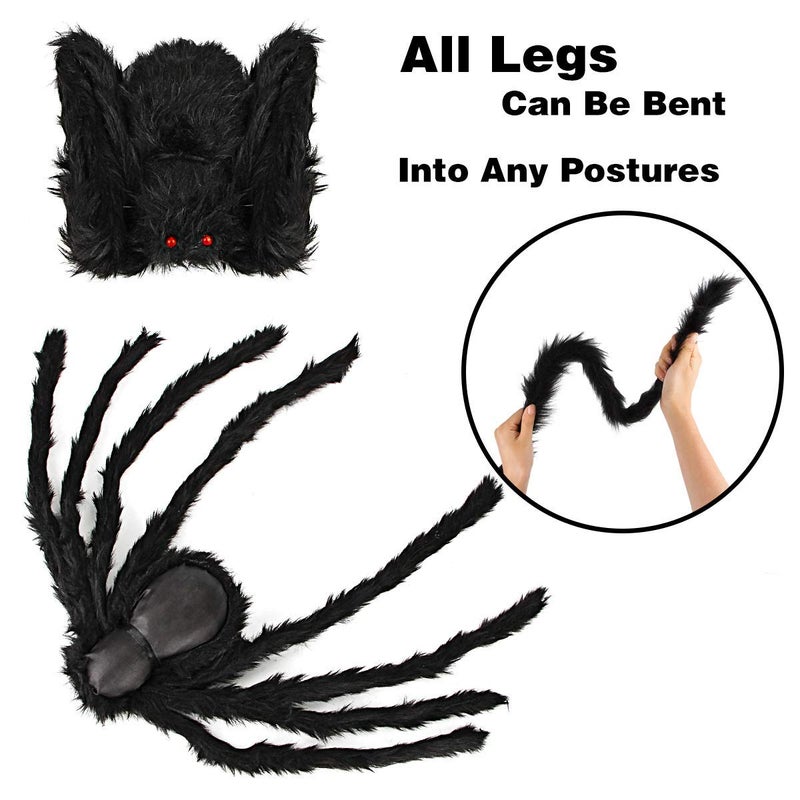 Dreampark Halloween Spider Decorations, 6 Pcs Realistic Hairy Spiders Set, Scary Spider Props for Indoor, Outdoor and Yard Creepy Decor (6 Different Sizes) - Image 5